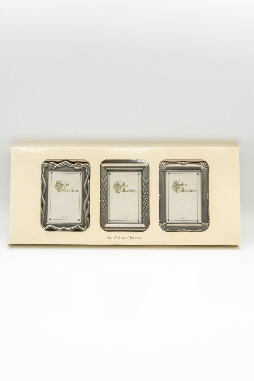 Vintage Studio Collection Mini Silver Picture Frames - Set of 3 Tabletop
